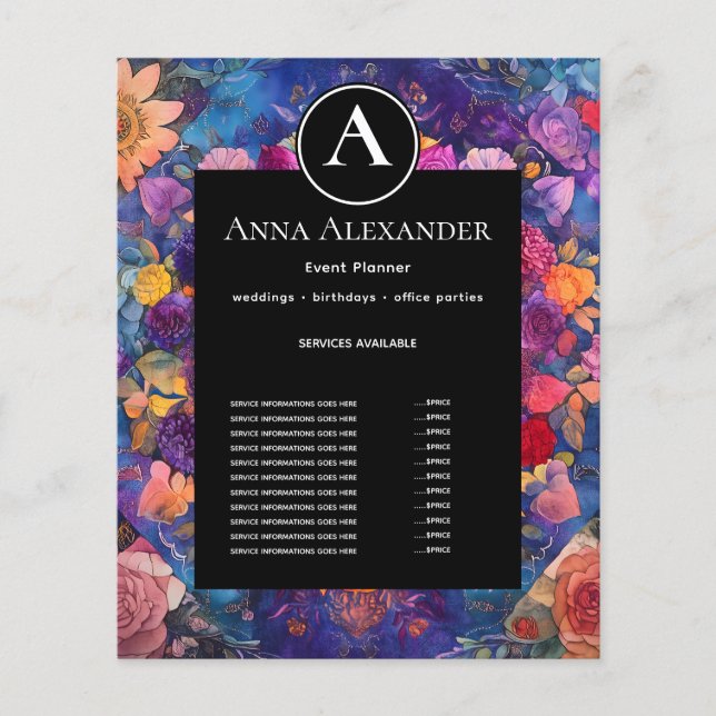 Lebende Blütenblätter | Florales Mandala-Design Flyer (Vorne)