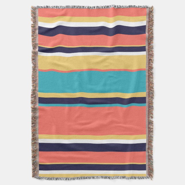 Lebende Korallen, blaue und gelbe Streifen Decke (Vorderseite Vertikal)