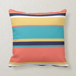 Lebende Korallen, blaue und gelbe Streifen Kissen