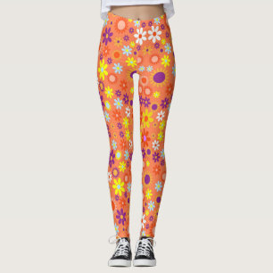 Lebende Korallen farbenfrohe Blumenmuster Leggings