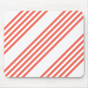 Lebende Korallen und weiße fünf Streifen Muster Mousepad