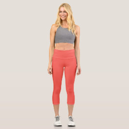 Lebende Korallenfarbe Capri Leggings
