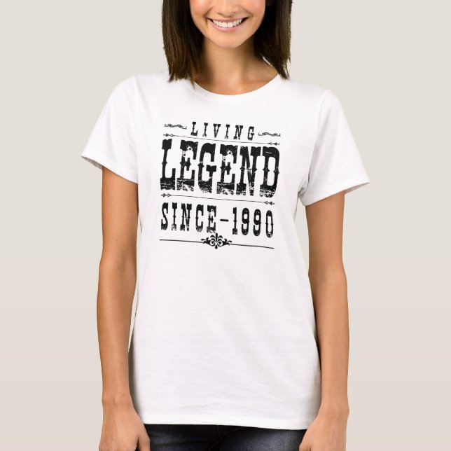 Lebende Legende seit 1990 T-Shirt (Vorderseite)