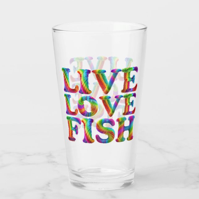 Lebende Liebe Fischfang Glas (Rückseite)