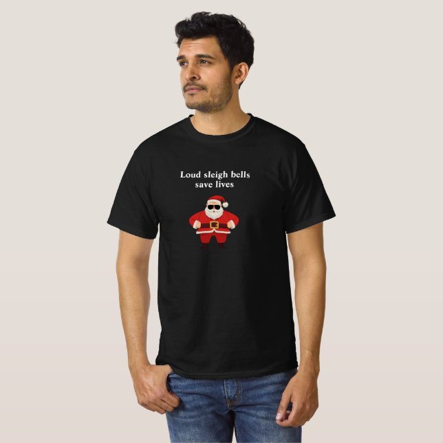 Lebende Schlittenglocken gerettet Weihnachten T-Shirt (Vorne ganz)