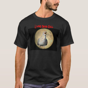 Lebende Tote Gull Zombie Seagull und Mond T-Shirt