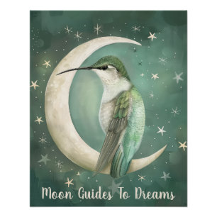 Lebende Vögel auf dem Mond Poster