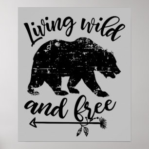 Lebende wilde und freie Country Bären Poster
