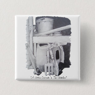 Lebender Gartenwerkzeuge für Gärtner noch zeichn Button