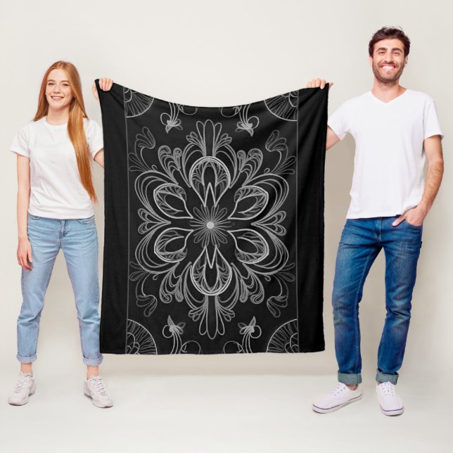 Lebendes Abstraktes Blumengrau Fleecedecke (Beispiel)