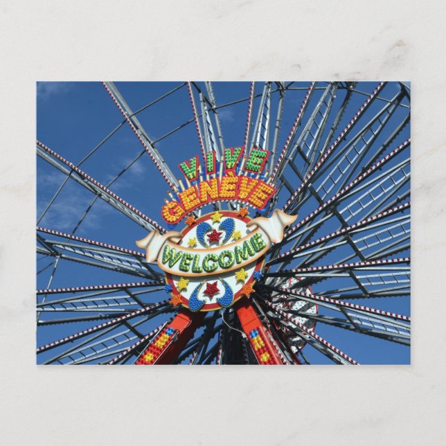 lebendes Genève-Rad Postkarte (Vorderseite)