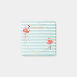 Lebendes korallenrotes Flamingo-blauer Post-it Klebezettel