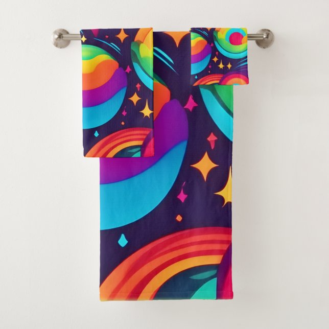 Lebendes kosmisches Kaleidoskop Badhandtuch Set (Insitu)