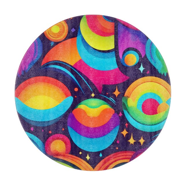 Lebendes kosmisches Kaleidoskop Schneidebrett (Vorderseite)
