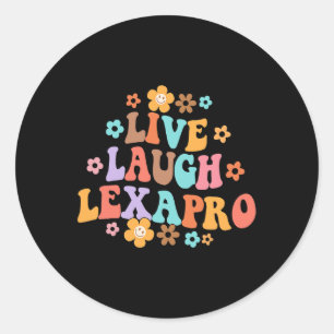 Lebendes Lachen Lexapro Groovy Psychische Therapie Runder Aufkleber