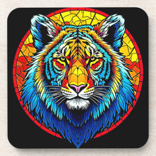Lebendes Tiger-Hartglas Getränkeuntersetzer