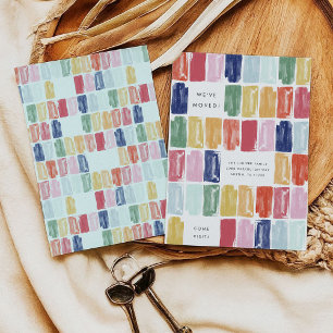 Lebendig bemalte Juwelen Umzugsankündigung Einladung