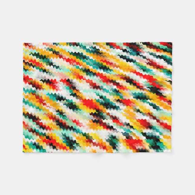 Lebendig Bunte Verrückte Farbige Abstrakte Muster Fleecedecke (Vorderseite (Horizontal))