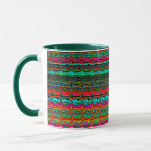 Lebendig buntes verrücktes farbenfrohes abstraktes tasse