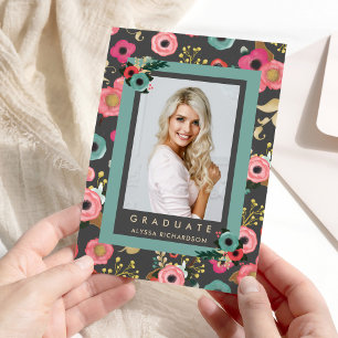 lebendig Foto Graduation Party Einladung Grau