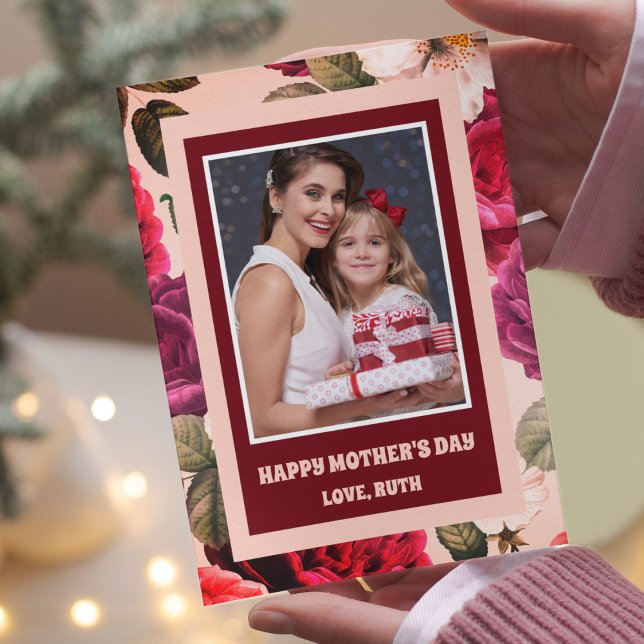 lebendig | Fröhliches Muttertag Rosenrosen Foto Karte (Von Creator hochgeladen)