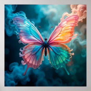 Lebendig gefärbter Schmetterling mit ätherischen F Poster