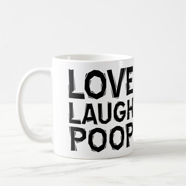 Lebendig Lachen Kacken Lustiger Becher oder Reiseb Tasse (Links)