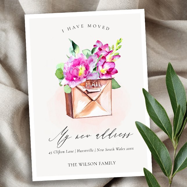 Lebendig rosa florales Postfach Ich habe bewegte K Dankeskarte (Von Creator hochgeladen)