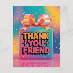 Lebendige 3D-Dankeschön-Freundesgeschenkbox mit Ko Postkarte