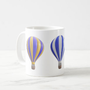 Lebendige 3D-Heißluftballons Bunt Kaffeetasse