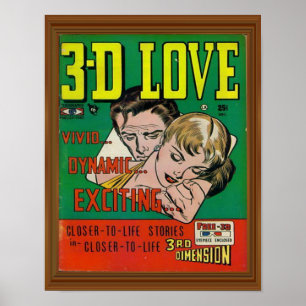 Lebendige 3D-Liebes-Comicbuch-Coverkunst Poster