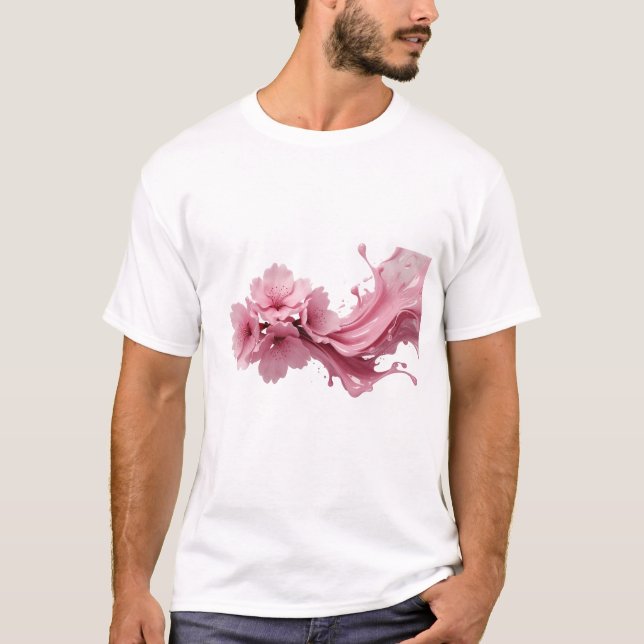 Lebendige ABSTRACTE BLUMEN-Kunstkomposition T-Shirt (Vorderseite)