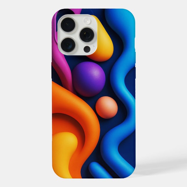 Lebendige abstrakte 3D-Formen iPhone Hülle (Rückseite)