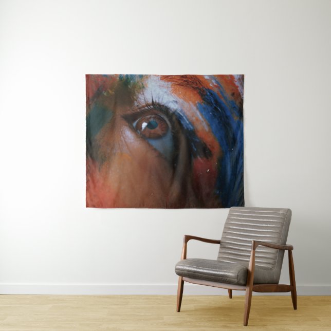 Lebendige abstrakte Augen-Kunst Wandteppich (Beispiel (Horizontal))