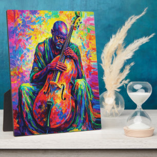 Lebendige Abstrakte Cellist Musik Rainbow Farben Fotoplatte
