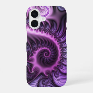 Lebendige abstrakte coole pink lila Fraktalkunst S iPhone 16 Hülle