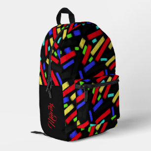 Lebendige Abstrakte Crayon Lines Bold Artistic Bedruckter Rucksack