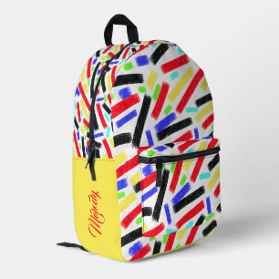 Lebendige Abstrakte Crayon Lines Bold Artistic Bedruckter Rucksack