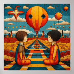 🎨 Lebendige abstrakte Farbsplosion für Kinder ✨ Poster