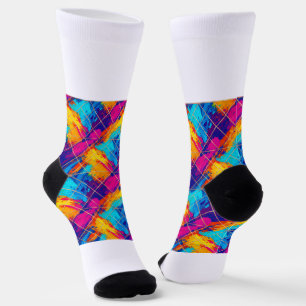 Lebendige abstrakte Farbspritzer-Socken Socken