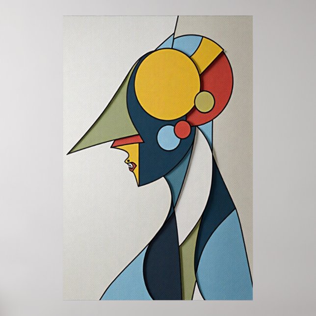 Lebendige abstrakte Figur Poster (Vorne)