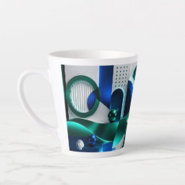 Lebendige abstrakte geometrische Formen Blau und T Milchtasse