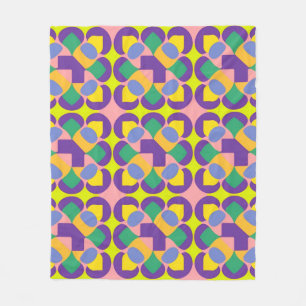 🌈 Lebendige Abstrakte Geometrische Kräftige Farbd Fleecedecke