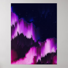 Lebendige abstrakte Glitch-Wandkunst Poster