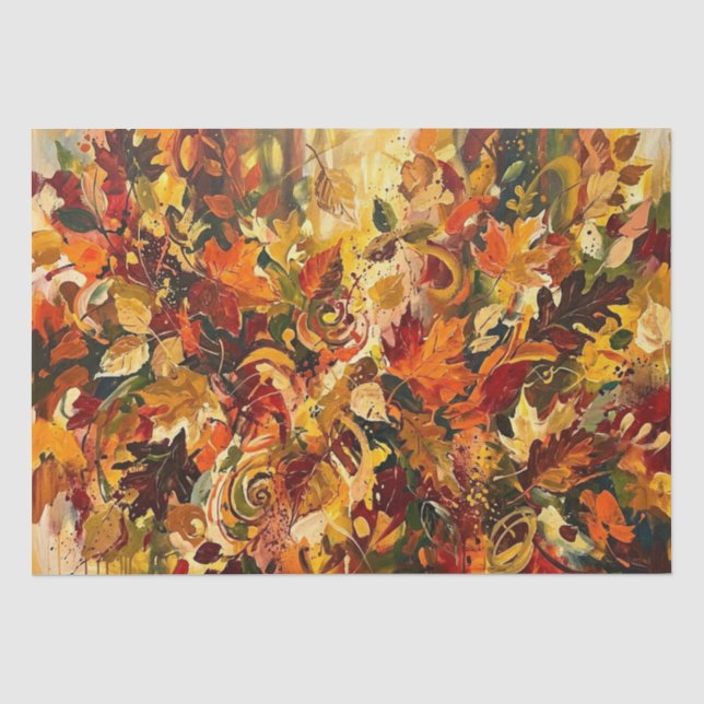 Lebendige abstrakte Herbstblätter Seidenpapier (Vorderseite)
