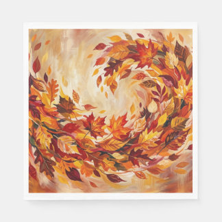 lebendige abstrakte Herbstblätter Serviette