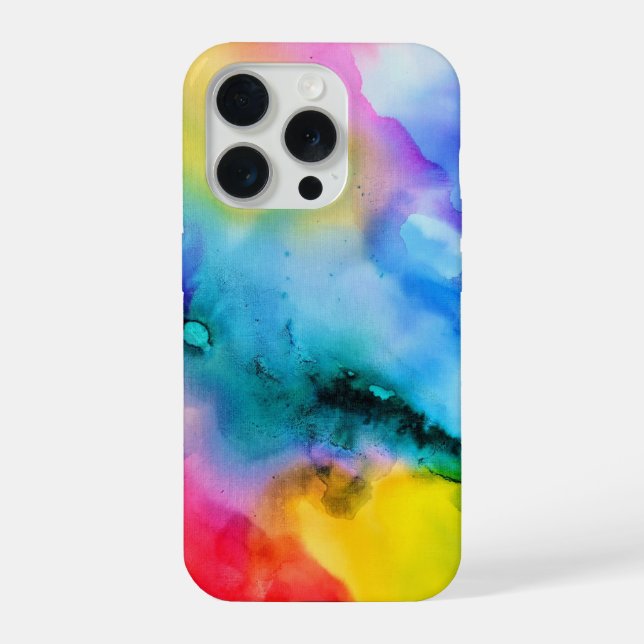 Lebendige abstrakte mehrfarbige moderne Kunst-Hand iPhone Hülle (Rückseite)
