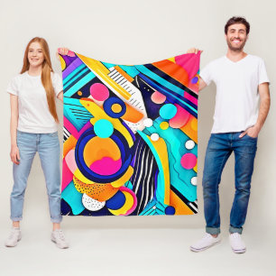 Lebendige abstrakte Pop-Art Fleecedecke