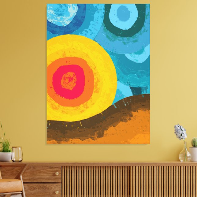 Lebendige Abstrakte Sonnenberg-Landschaft Leinwanddruck (Insitu (Wohnzimmer))