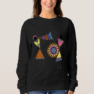 Lebendige afrikanische Stammeskunst-Tänzer und Mus Sweatshirt